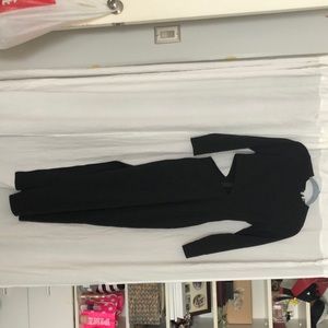 Zara black open slit long sleeve dress